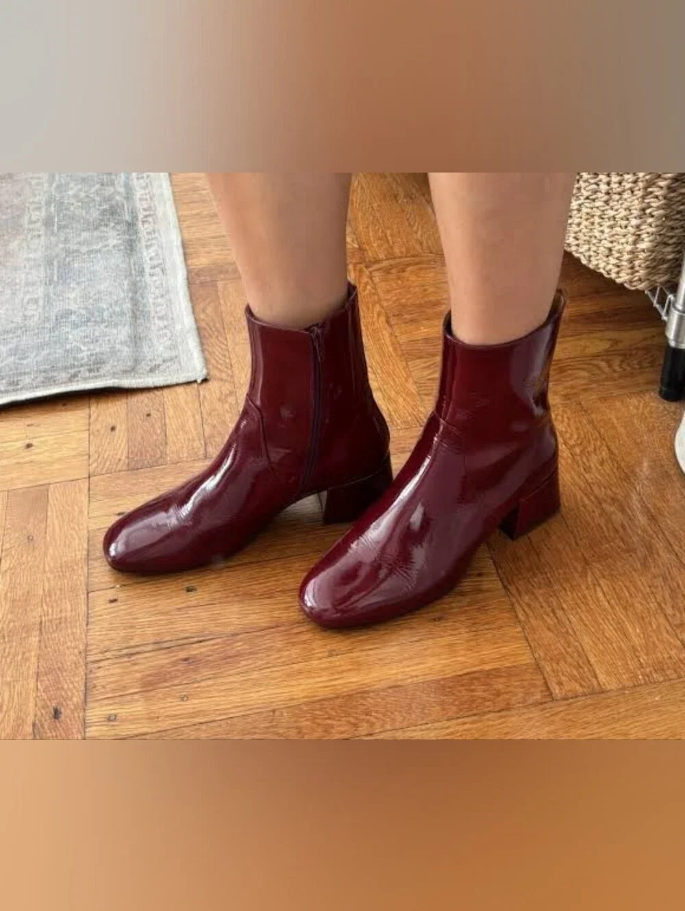 SÉZANE Low Paulette Patent Ankle Boots 37